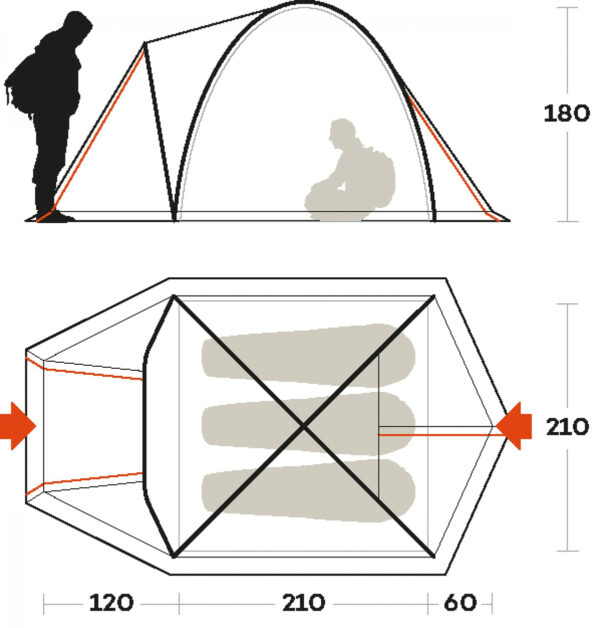 TENDA SHABA 3 Ferrino (blu) - immagine 3
